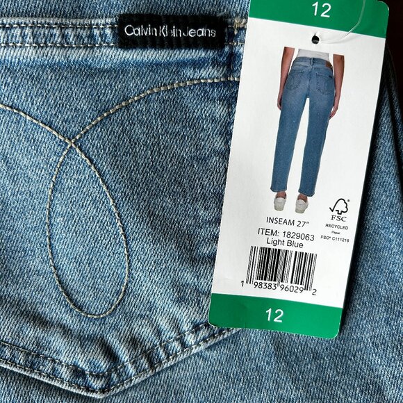 Calvin Klein Women's High-Rise Jean Light Blue size 12 - Picture 7 of 8